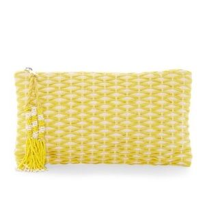 Shiraleah Nora Yellow Woven Zip Pouch